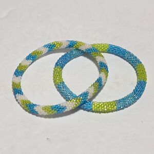 2 Sashka 8" Beaded Bracelets Handmade